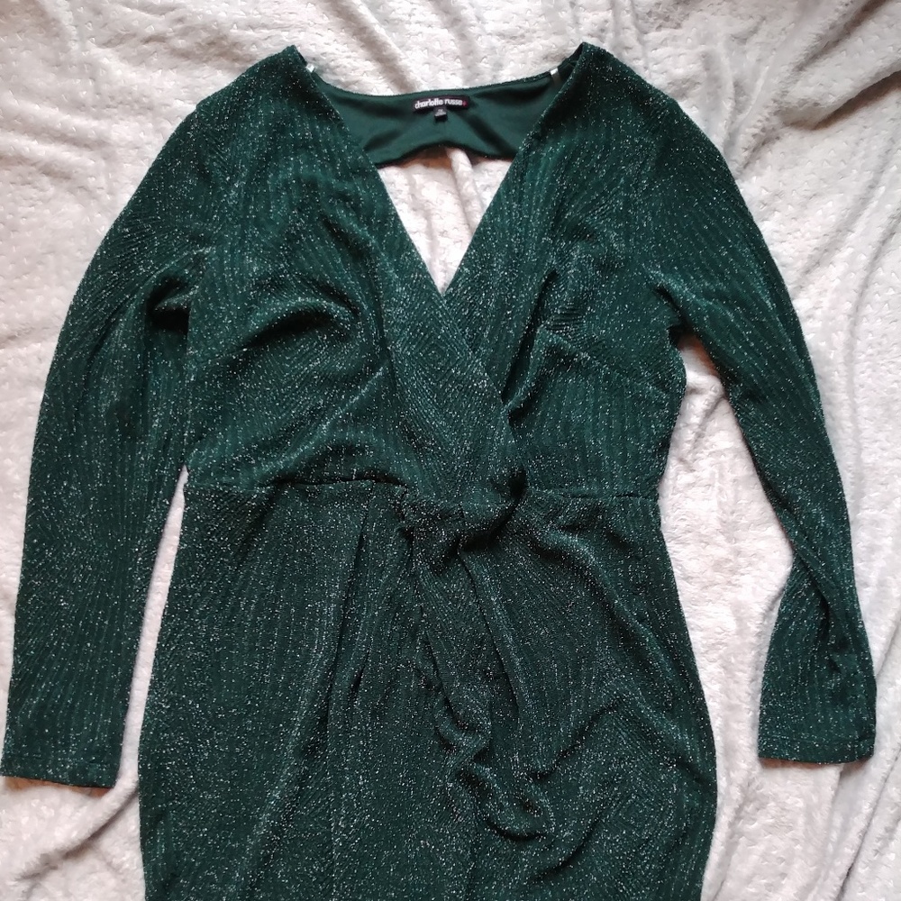 Charlotte Russe Green Sparkly Dress